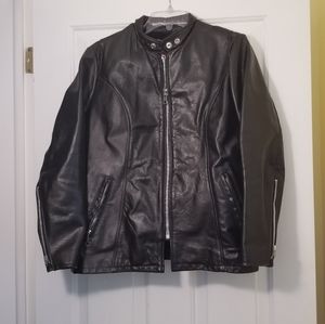 Vintage 70s Sears Black Leather  Motorcycle Jacket